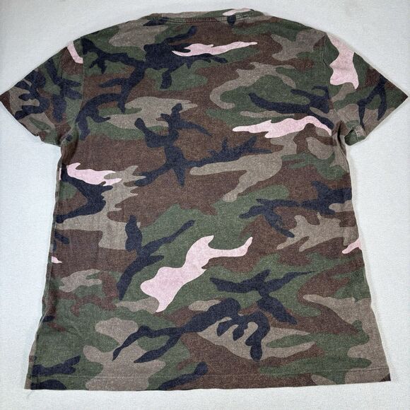 Polo Ralph Lauren T-Shirt Camo Camouflage Mens Medium Custom Slim Fit Green - Picture 5 of 7
